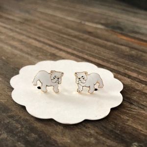 French Bulldog Enamel Earrings